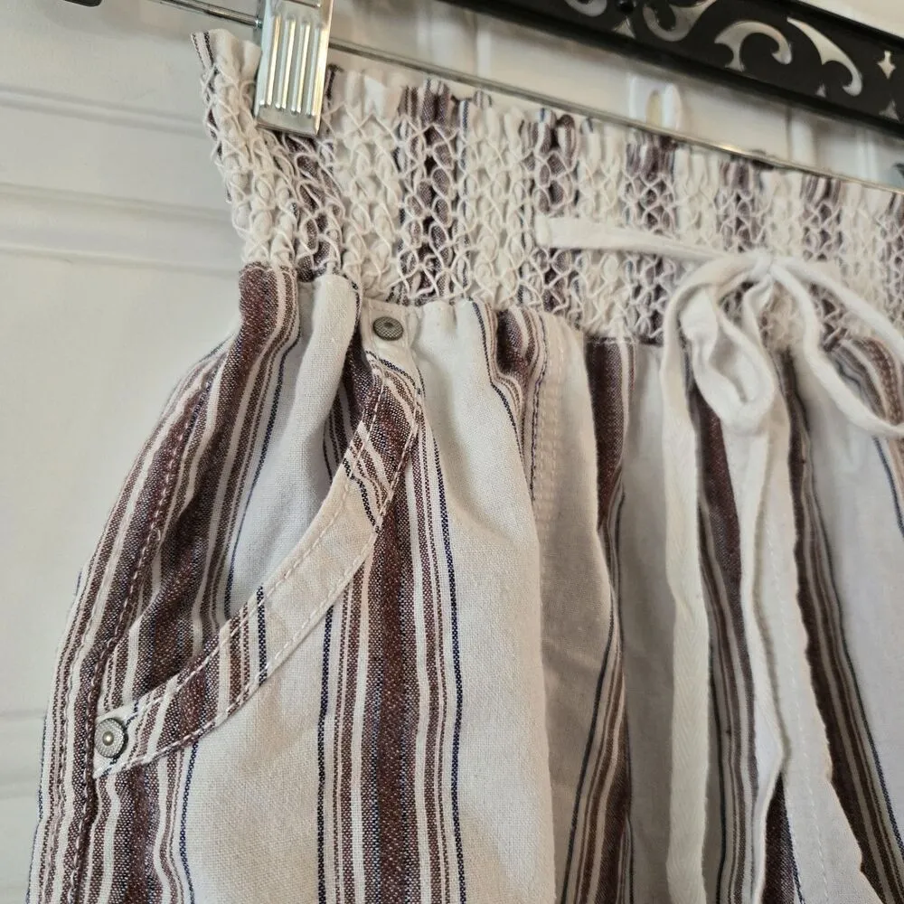 Cisno Striped Paper Bag Shorts Casual Size Medium High Rise Short Shorts - Image 2