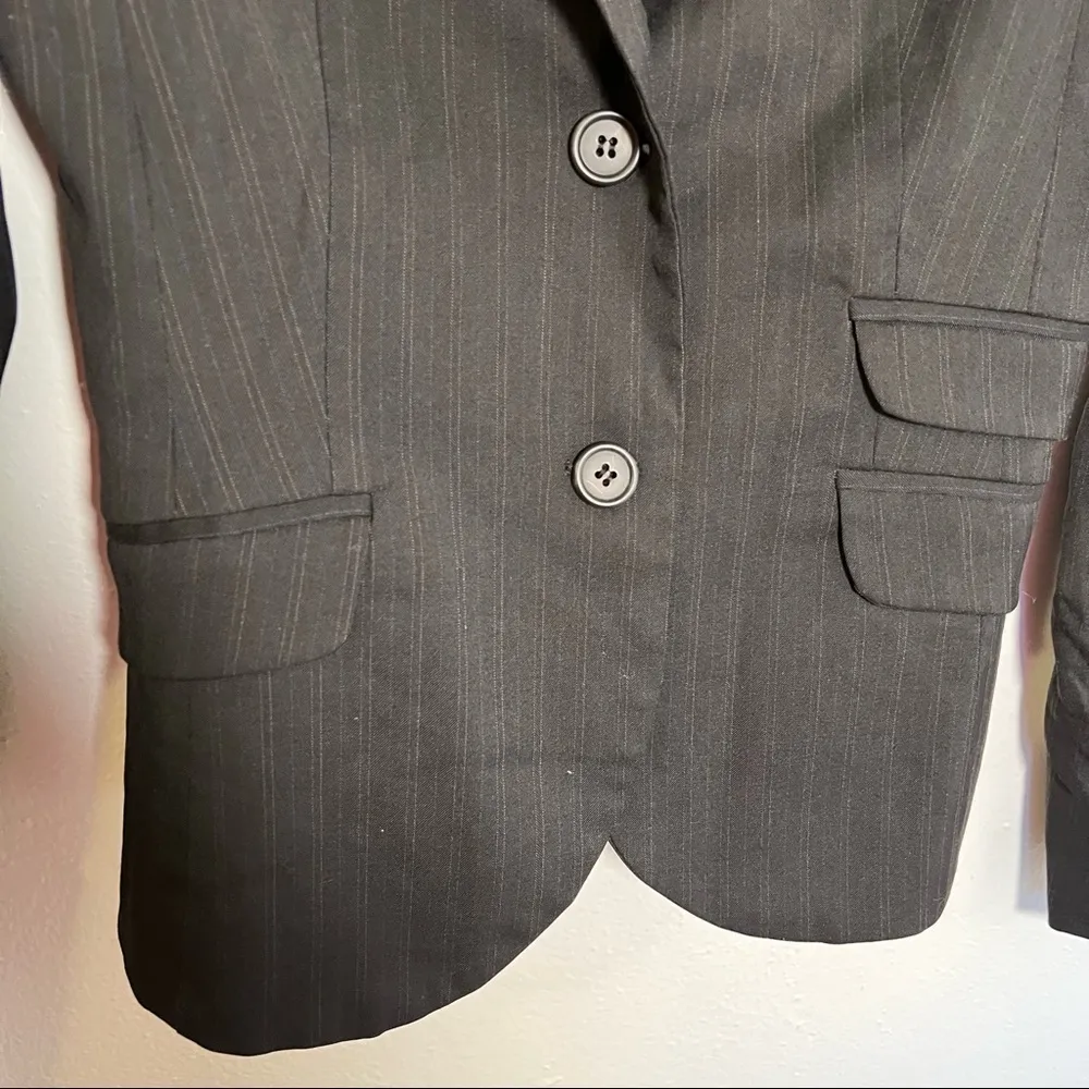 United Colors of Benetton 2 Button Blazer Black Pinstripe - Image 4