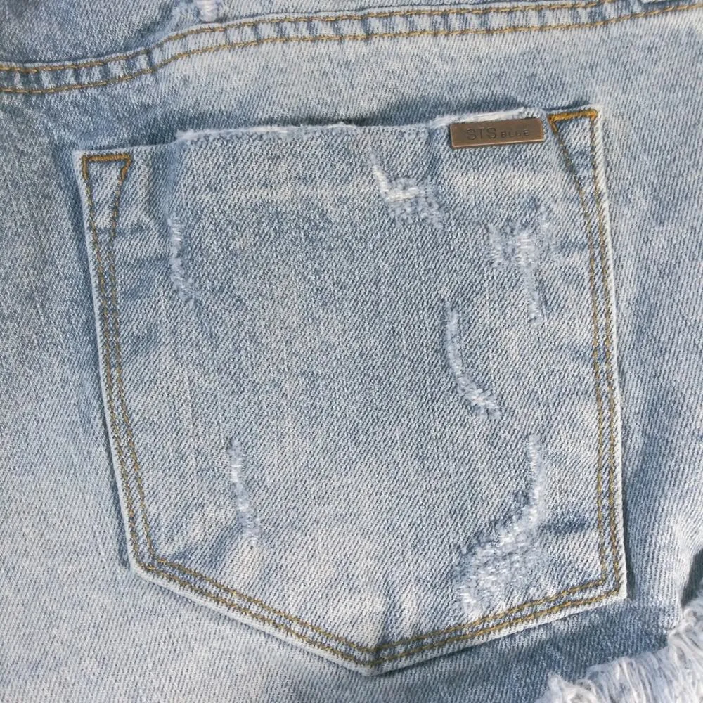 STS Blue Cheeky Frayed Hem Denim Shorts Festival Concert Size 29 - Image 5