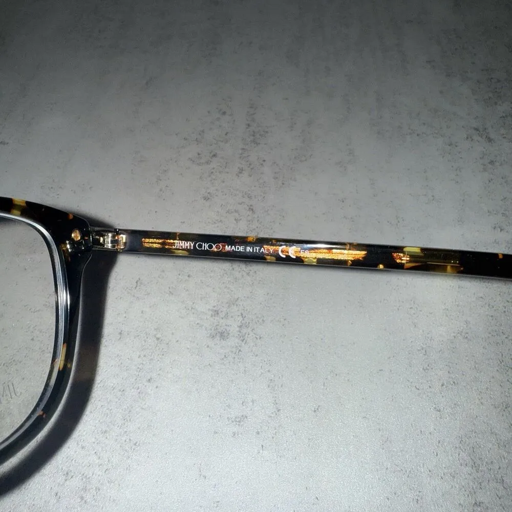 Jimmy Choo Frame Eyeglasses (JC-196 086) Acetate - Metal Dark Havana - Gold - Image 2
