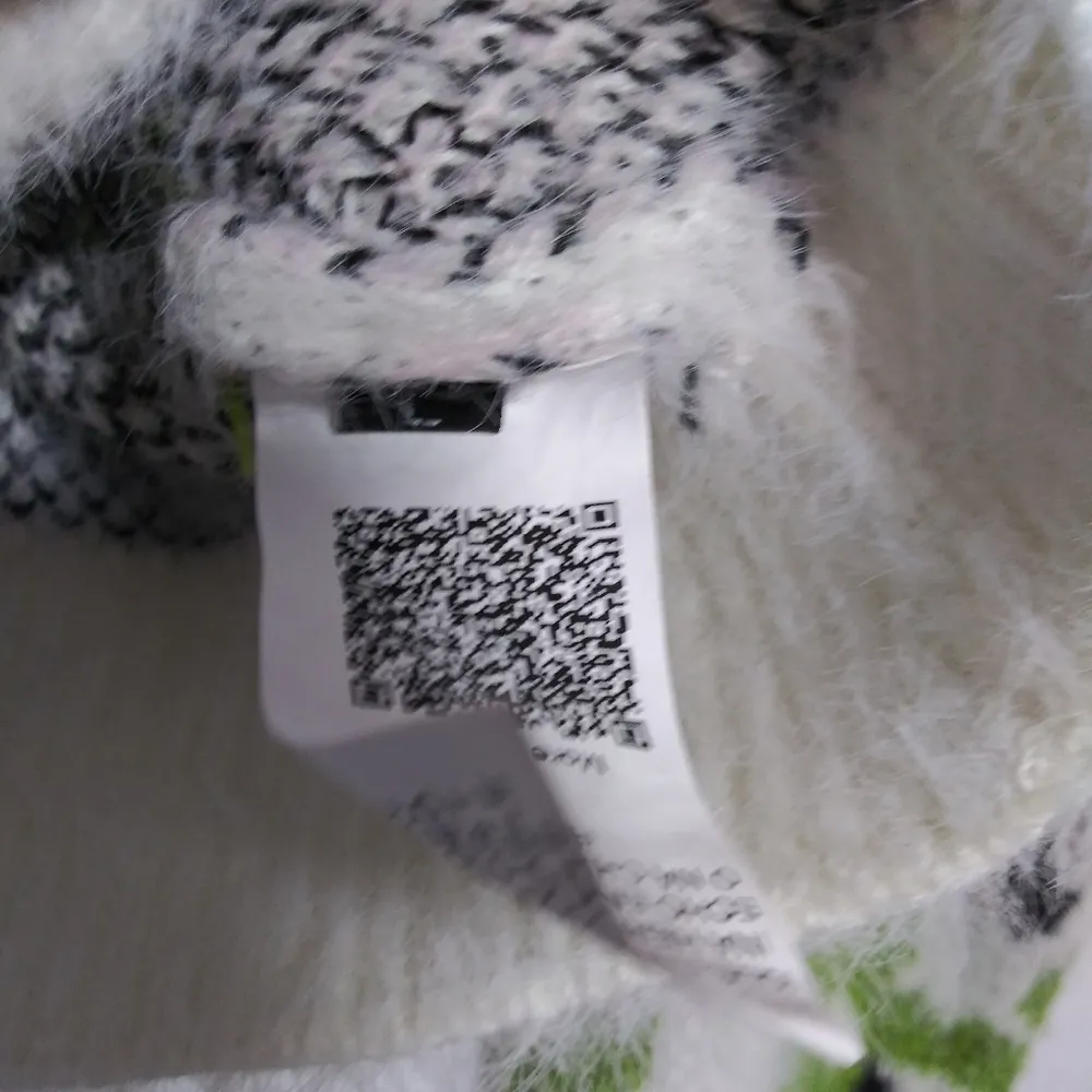 Cream Green Purple Floral Knit Fuzzy Cropped Cardigan Sweater Spring Size L Size L - Image 6