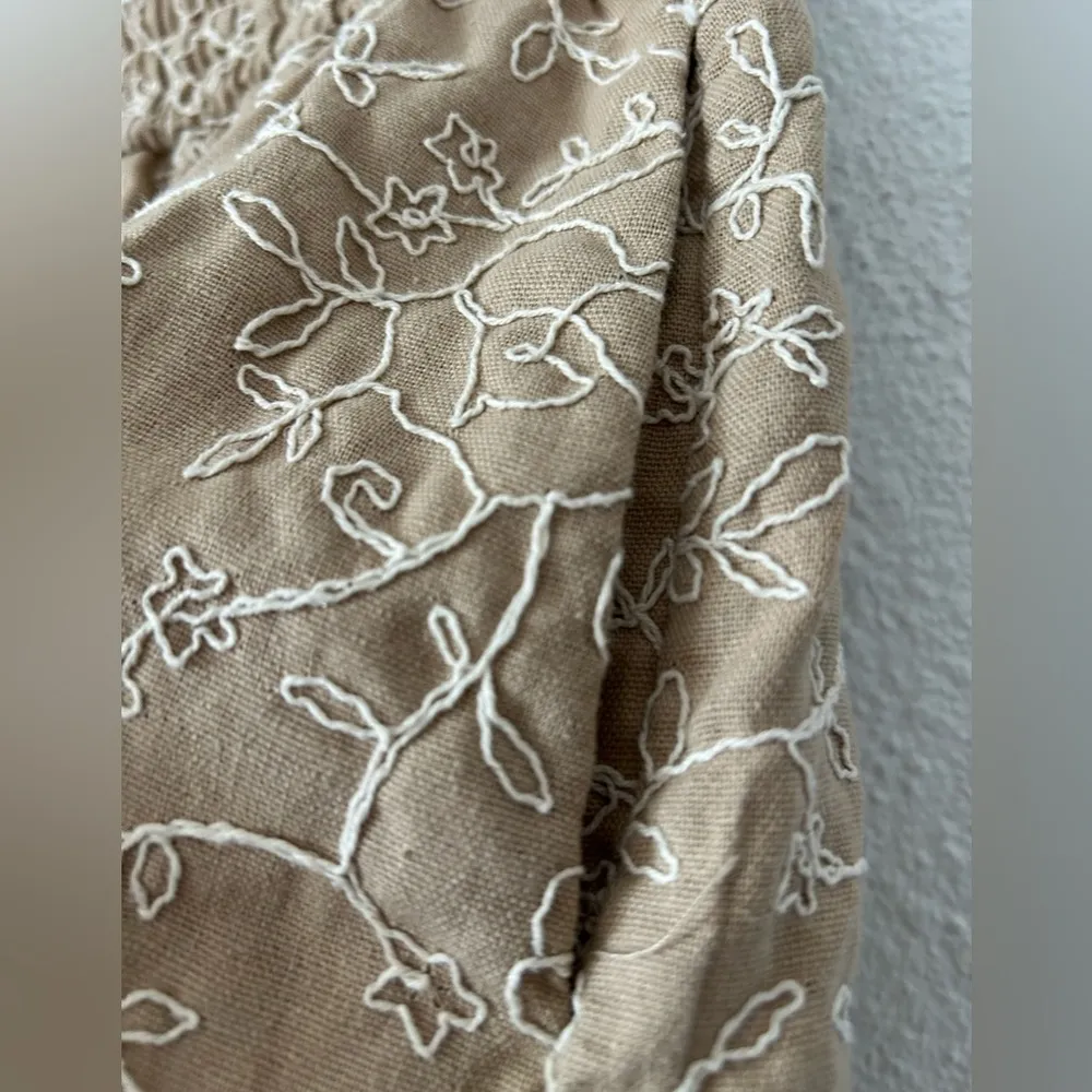 Zara EMBROIDERED ELASTIC WAIST SHORTS Sz M - Image 9