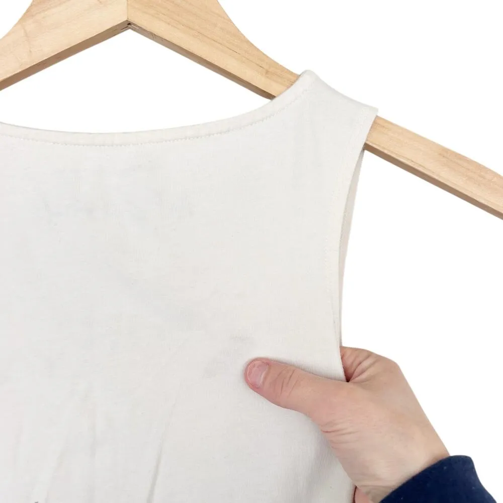 Abercrombie A&F Essentials White Lace Front Tank Top Sz L - Image 5