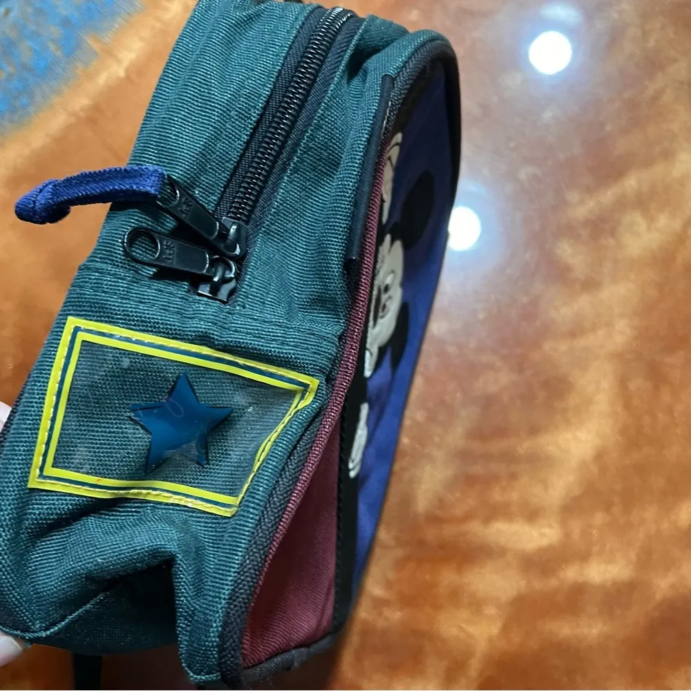 Vintage Disney Mickey Unlimited Mini Backpack Hunter green burgundy navy 90s - Image 7