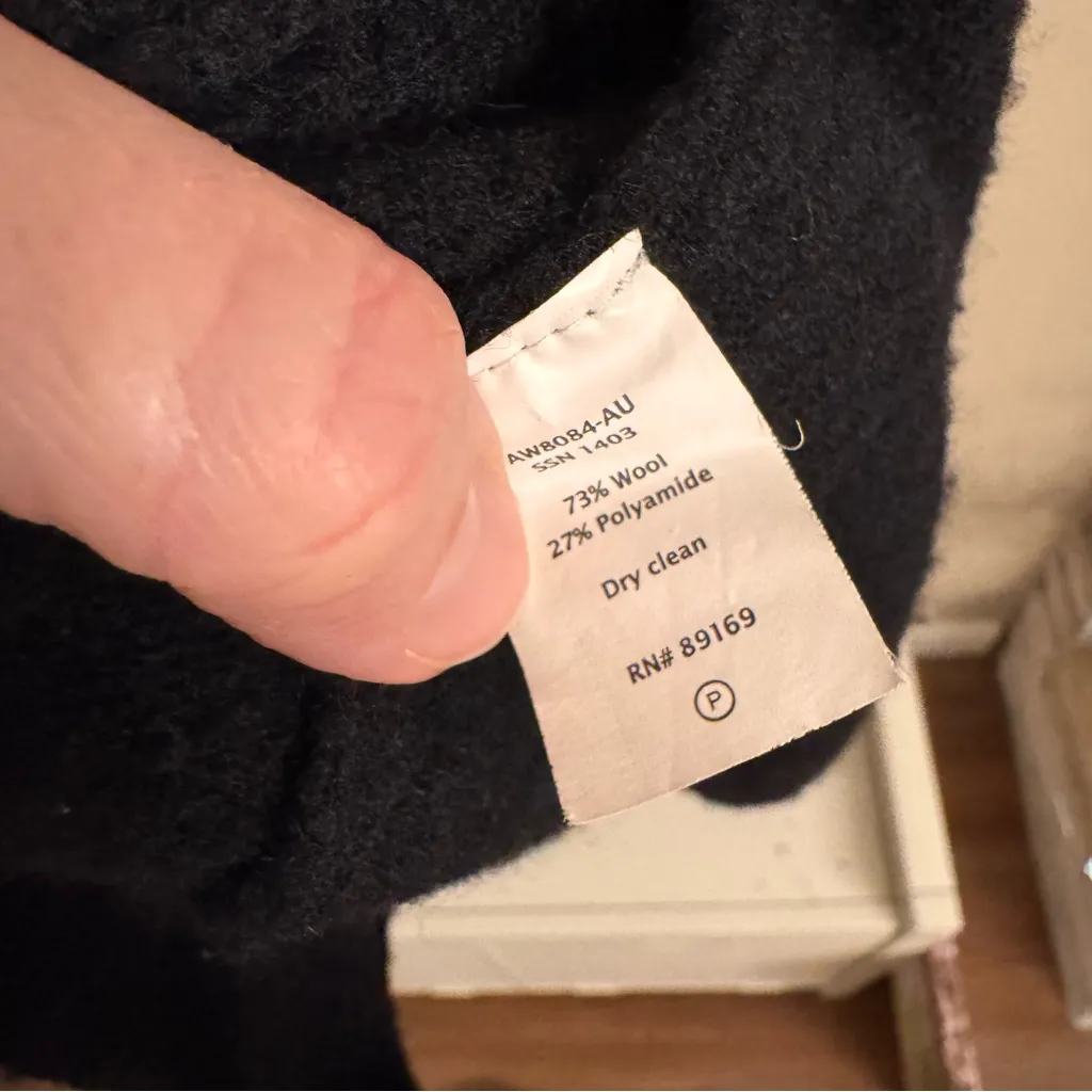 ATM Hooded Duster Cardigan‎ Black Size M - Image 10