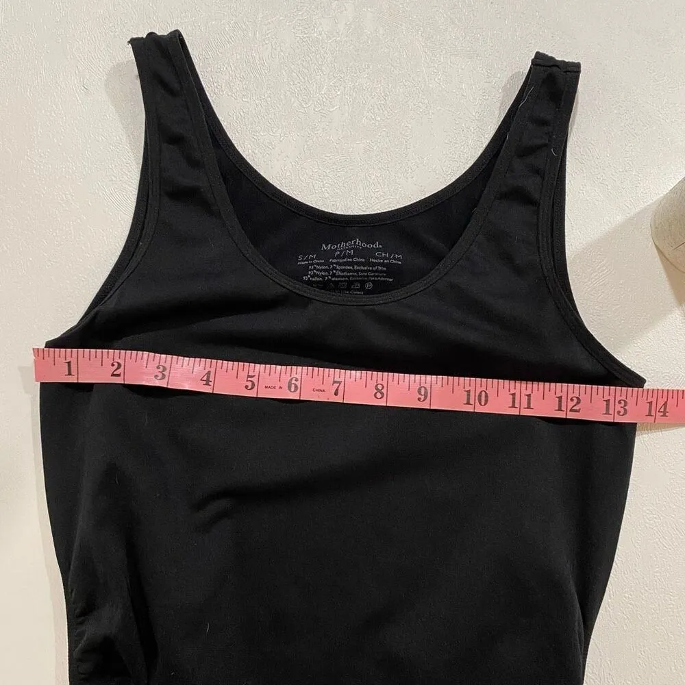 Motherhood Maternity Black Ruched Tank Top Size S/M Stretch Nylon Spandex - Image 4