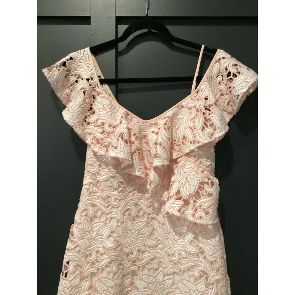 Club Monaco NAWALE DRESS ROBE PINK MIX/ROSE floral tier lace Mini dress nwt 4 - Image 4