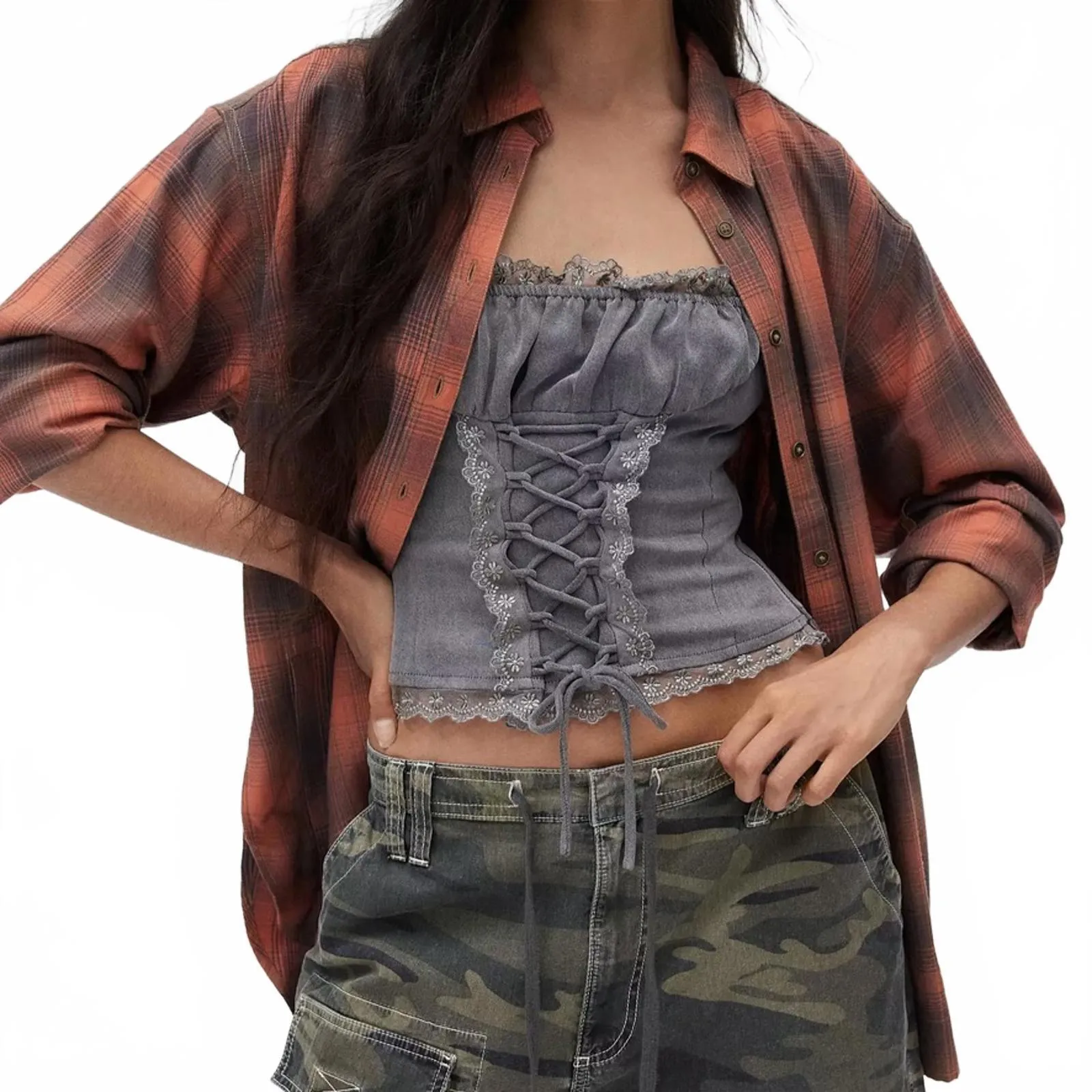 BDG Rick Boyfriend Flannel Shirt Urban Outfitters RED STRIPE NWT Size Small - Image 3