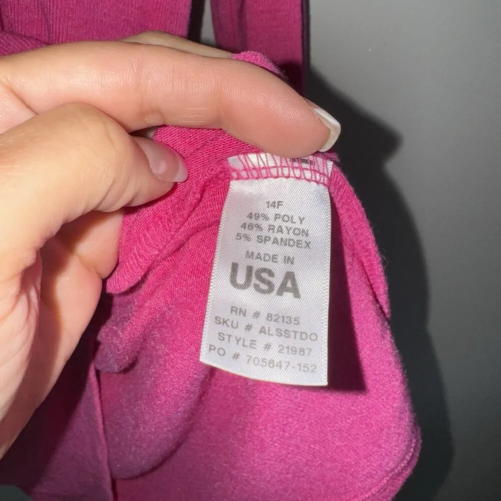 Fresh Produce Studio V Neck Tunic Top Blouse Woman Size XS Pink Fuchsia - Image 5