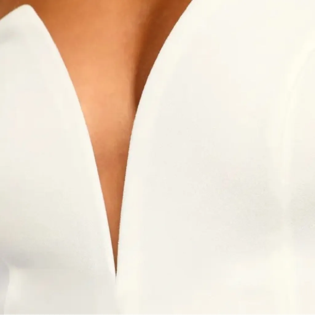 LULUS NEW Ivory Notched Strapless Bodysuit Size Large Black - Image 6