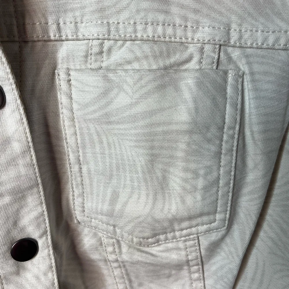 Colleen Lopez Reversible Beige Tan Denim Palm leaf Jacket with Snaps Size XS New - Image 8