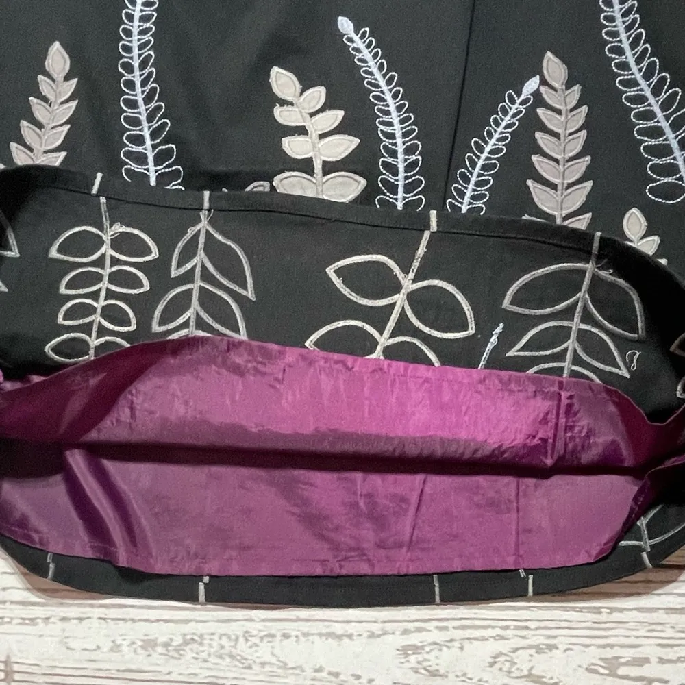 Boden Denim Fern Leaf Applique Embroidered A - Image 7