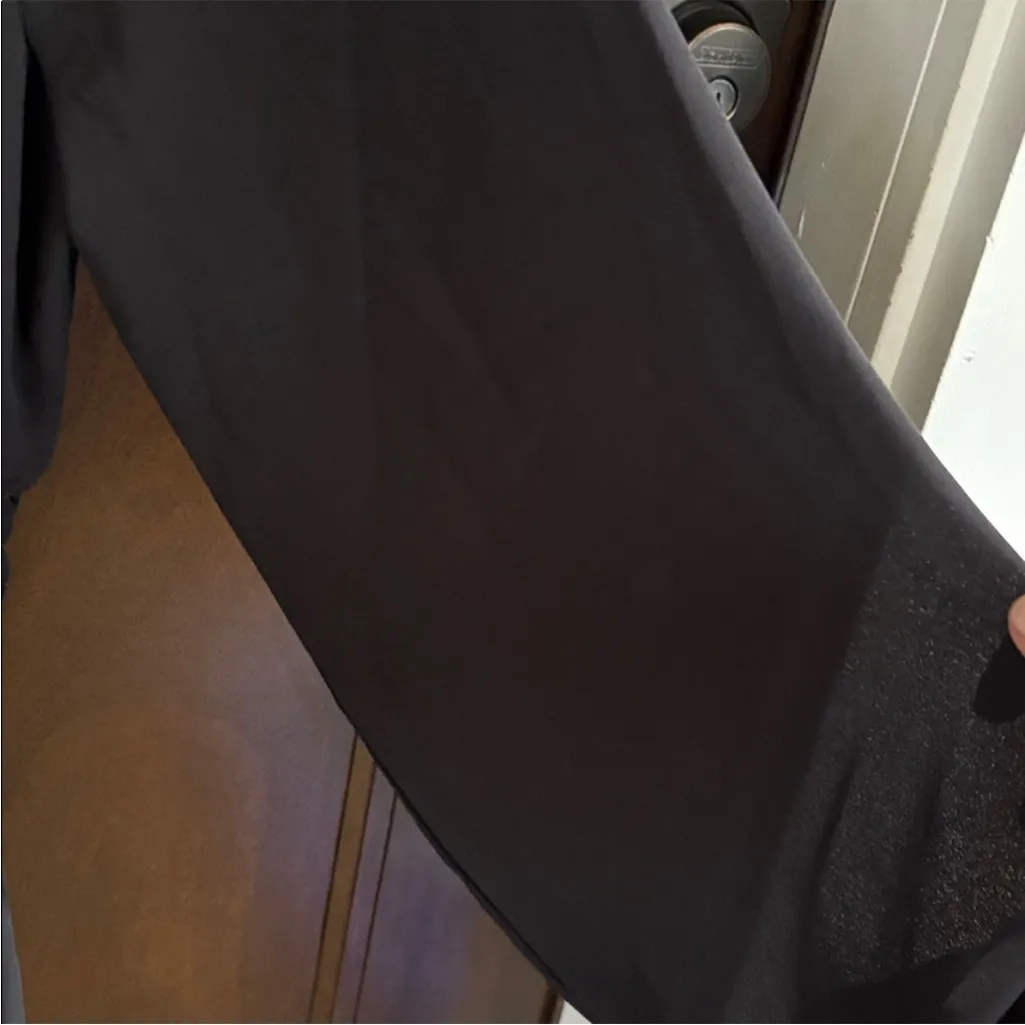 NWT Madewell Smocked Waist Bubble Sleeve Chiffon Dress Black Sz. XS Rtl. $148.00 - Image 7