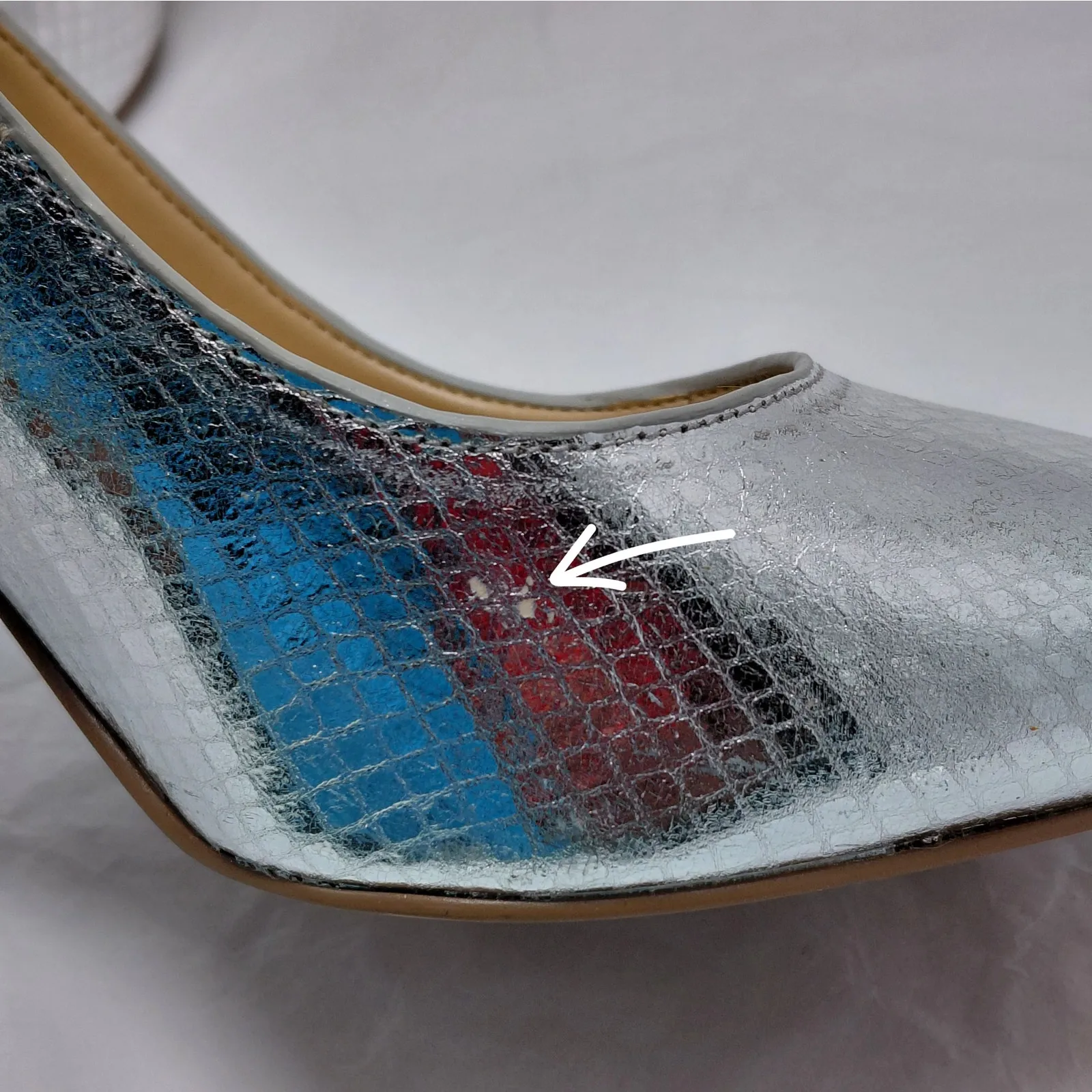 Michael Michael Kors Womens Pumps Silver Metallic Embossed Leather Heels Sz 8.5 - Image 12