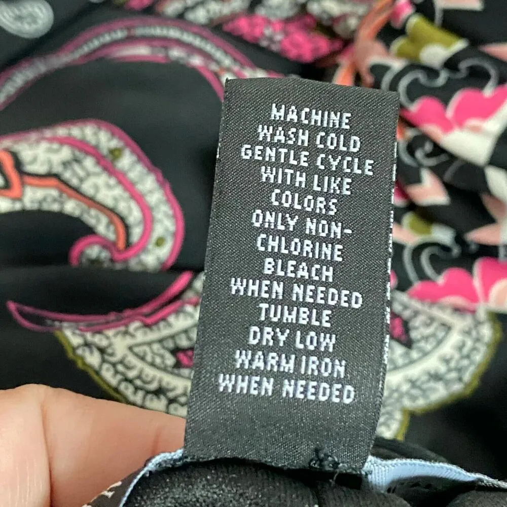 INC International Concepts Dress Women's Black Pink Paisley Shift Size 10 - Image 7