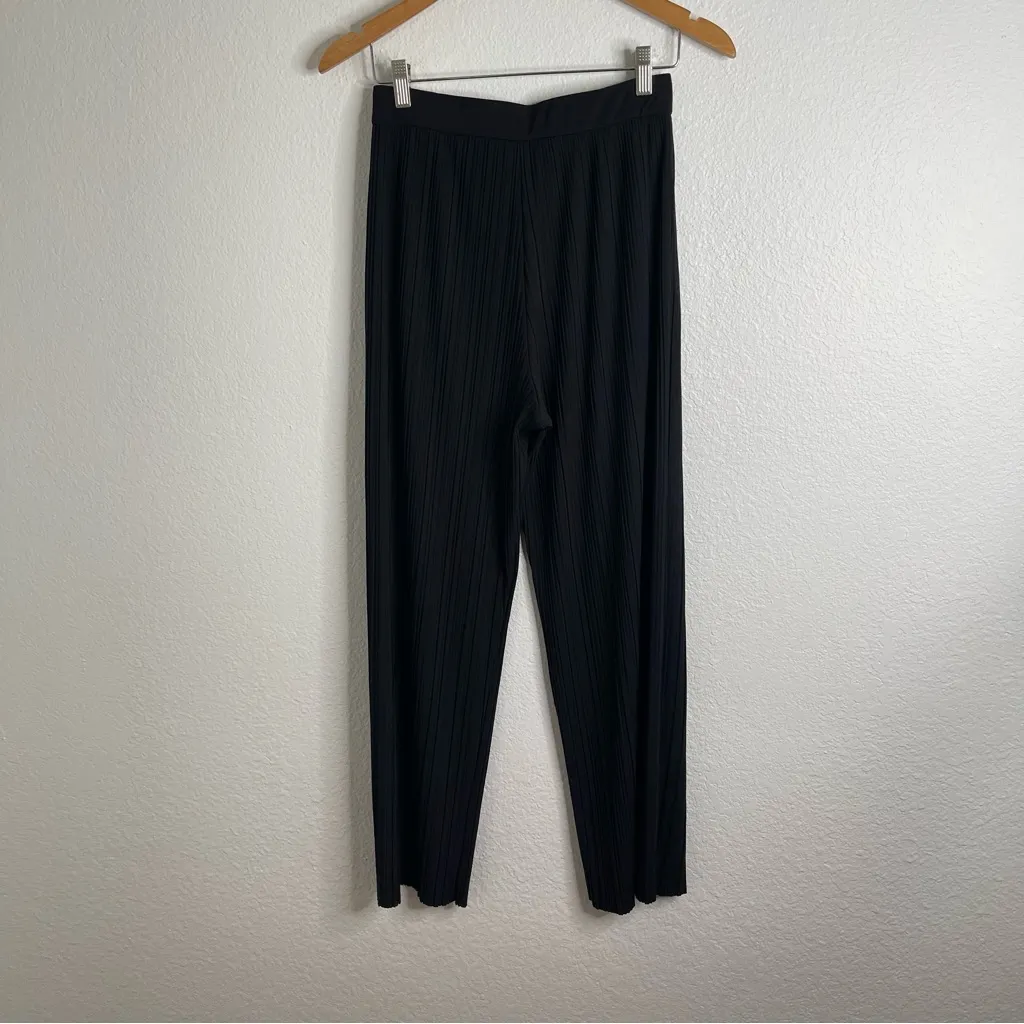 MaxMara Pleated Black Wide Leg High Waisted Pants Size Small - Image 5