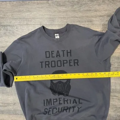 Star Wars‎ Uniqlo Gray Crewneck Sweatshirt Death Trooper Imperial Security XL - Image 7