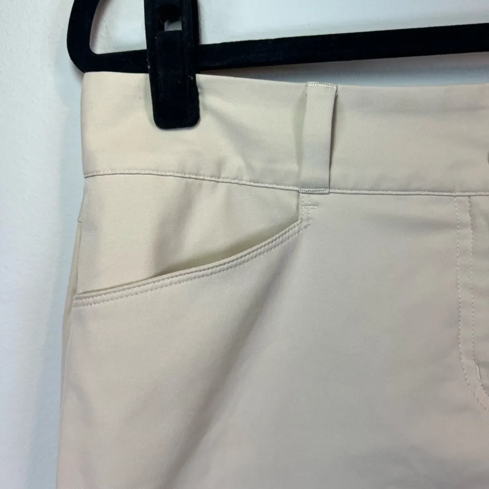 Adidas Golf Skort Beige Stripe Logo Stretch Sport Pickleball Tennis Womens Sz 10 - Image 3