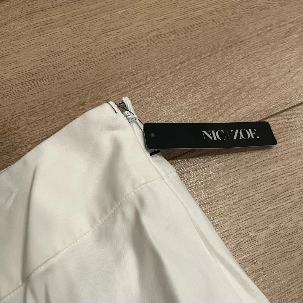 NWT Nic + Zoe Rayon Cotton Blend Ankle Pant Paper White Size 22W - Image 4