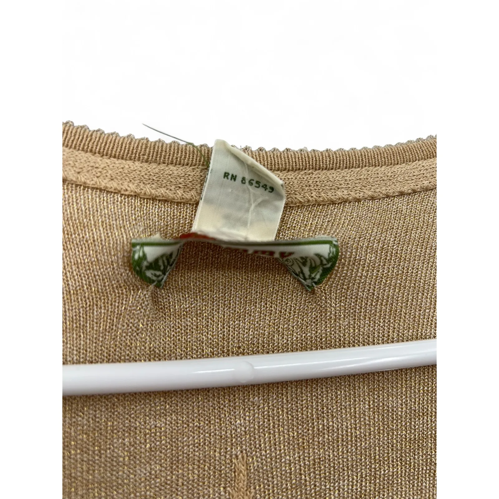 TOMMY BAHAMA XL /16 Cardigan Knit Sweater Top Embossed Silk Womens Button Front - Image 4