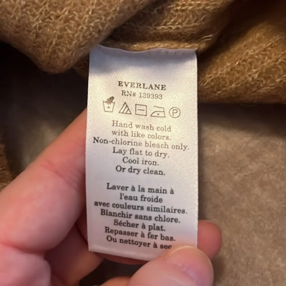 Everlane Cozy Stretch Cropped Tank Wool & Yak Hair Blend Color Camel Small NWT - Image 10