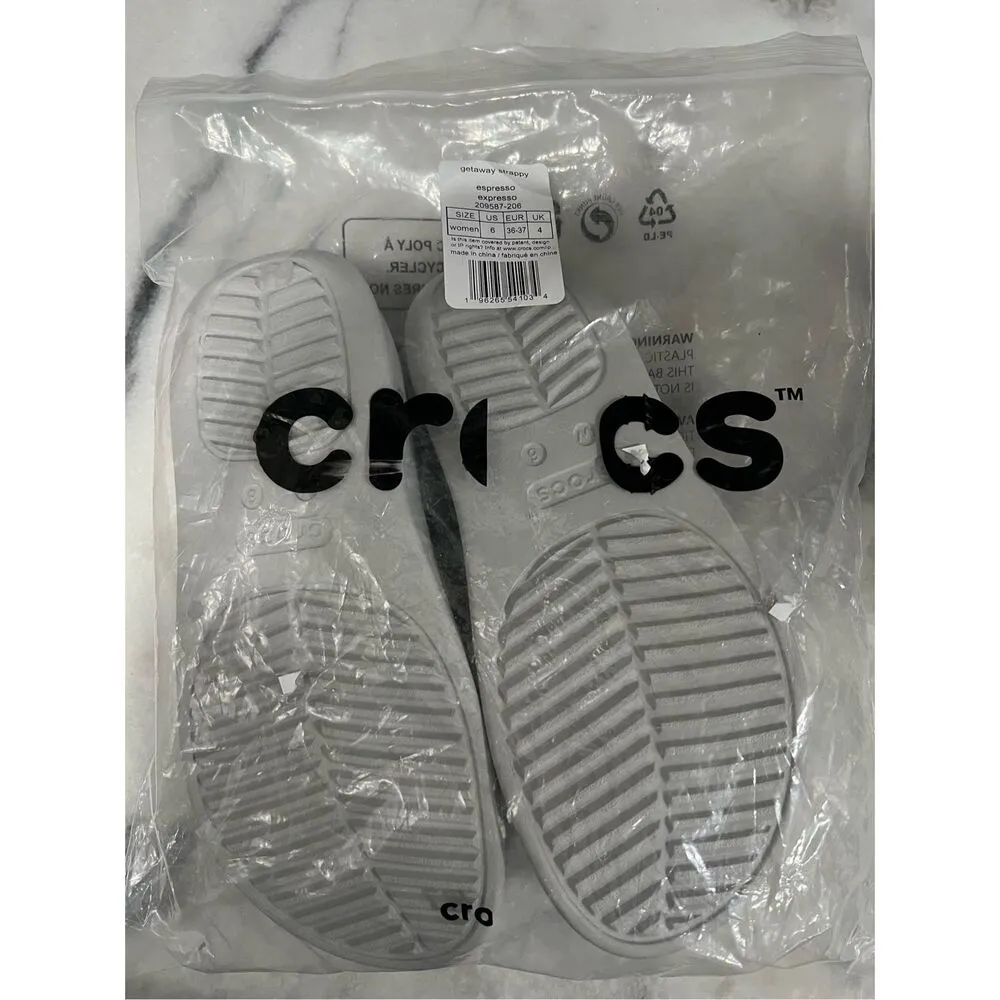 Crocs Getaway Strappy Flip Flops (Women’s Size 6, Espresso, Style 209587-206) - Image 6