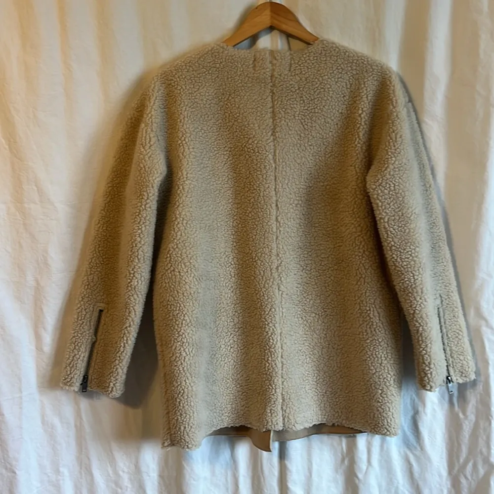 Elizabeth and James Sherpa Shearling Zip Up Teddy Bomber Jacket - Image 9