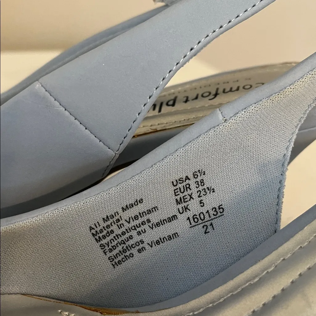 Comfort Plus by Predictions Light Blue Slingback Heels Size 6.5 - Image 4