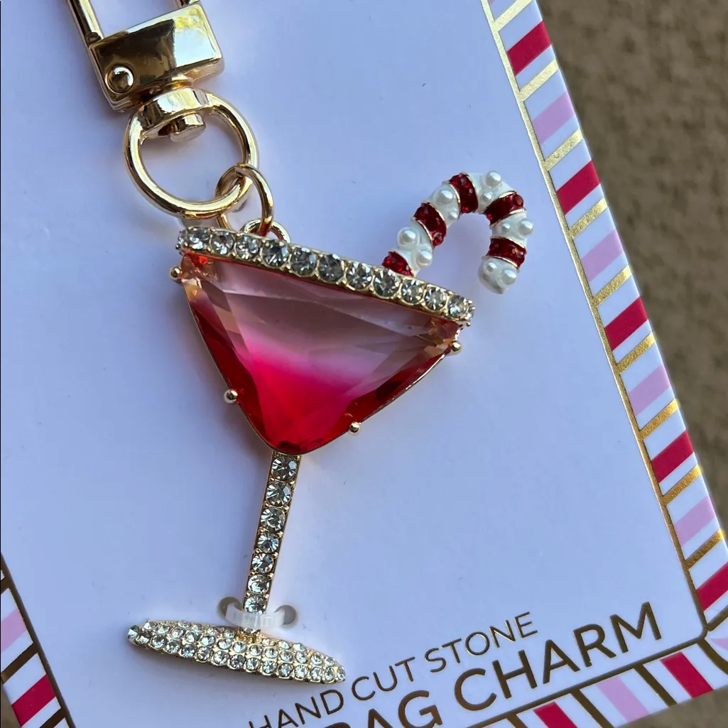 True To Form | Whimsical Candy Cane Martini Bag Charm Red - Image 7