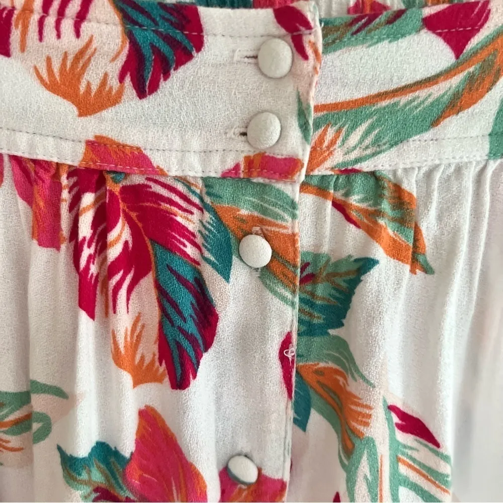 Roxy Shallow End Mini Skirt White Red Floral XS - Image 5