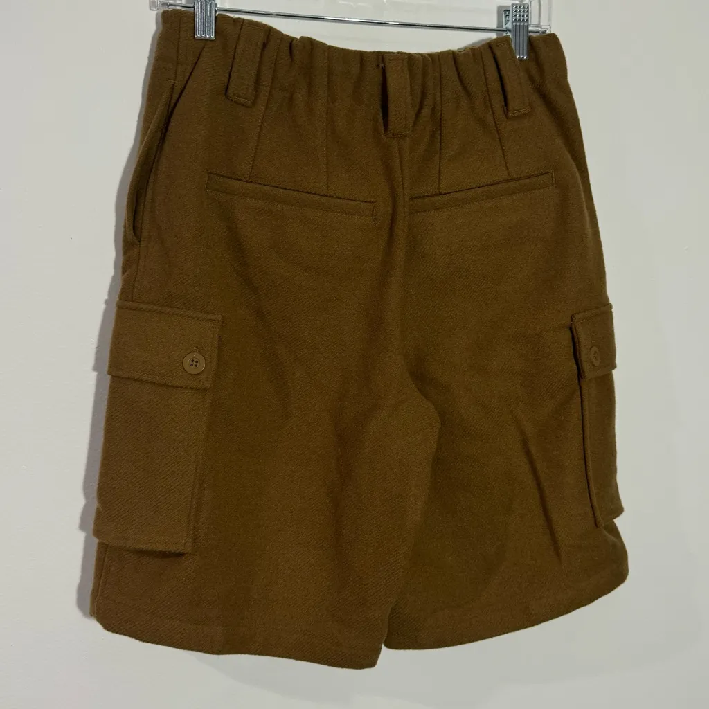 NWOT Free People Charli‎ Wool Longline Cargo Shorts In Bronze Brown Size Small - Image 7