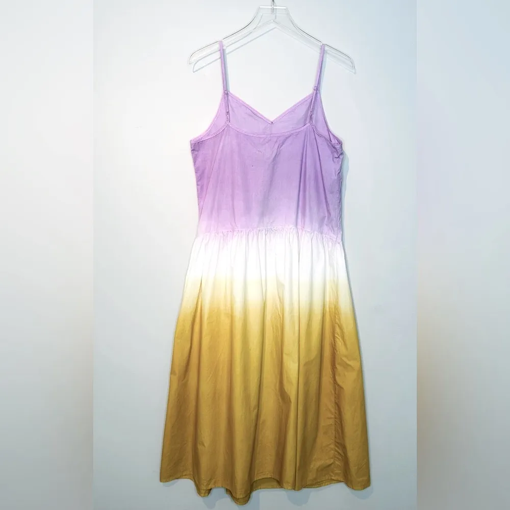 All Saints Caro Dip Dye Midi Slip Lilac Purple Camel Brown Dress Size 6 NWT - Image 4