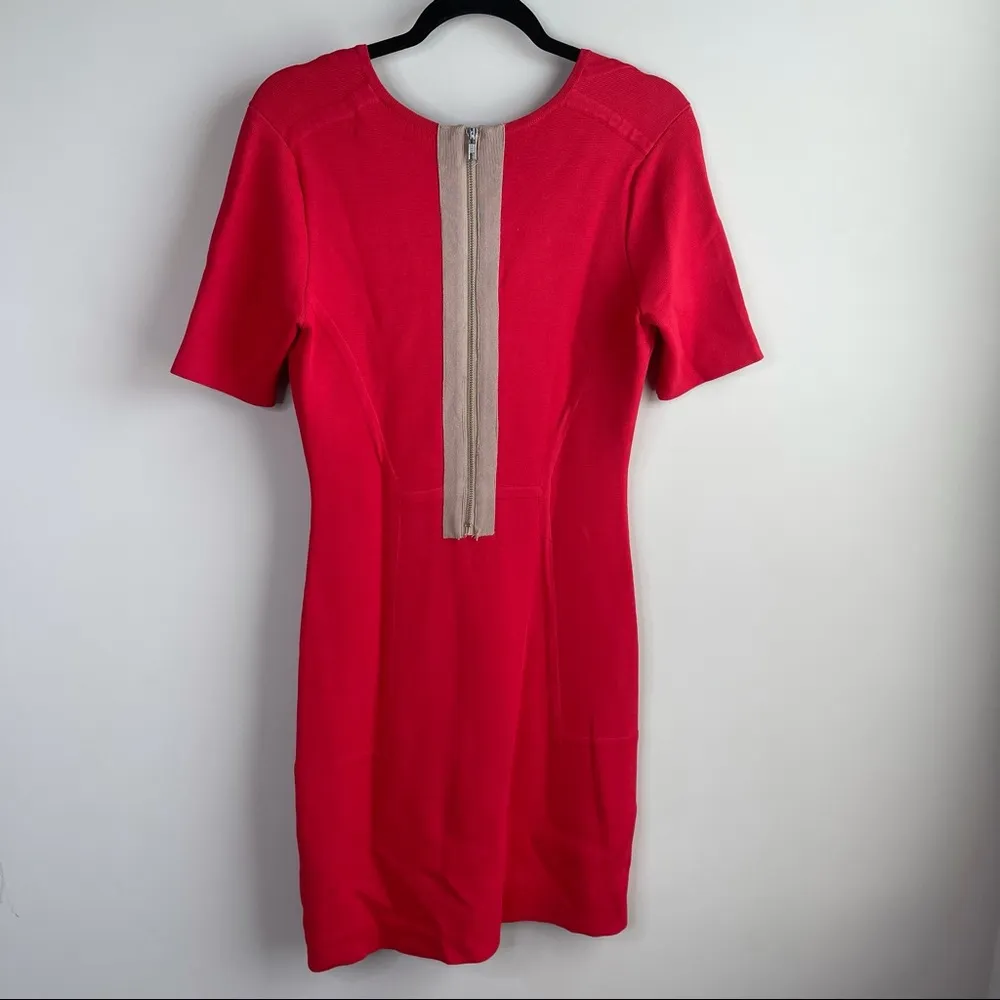 Yigal Azrouel red short knit‎ body con mini dress size medium - Image 9