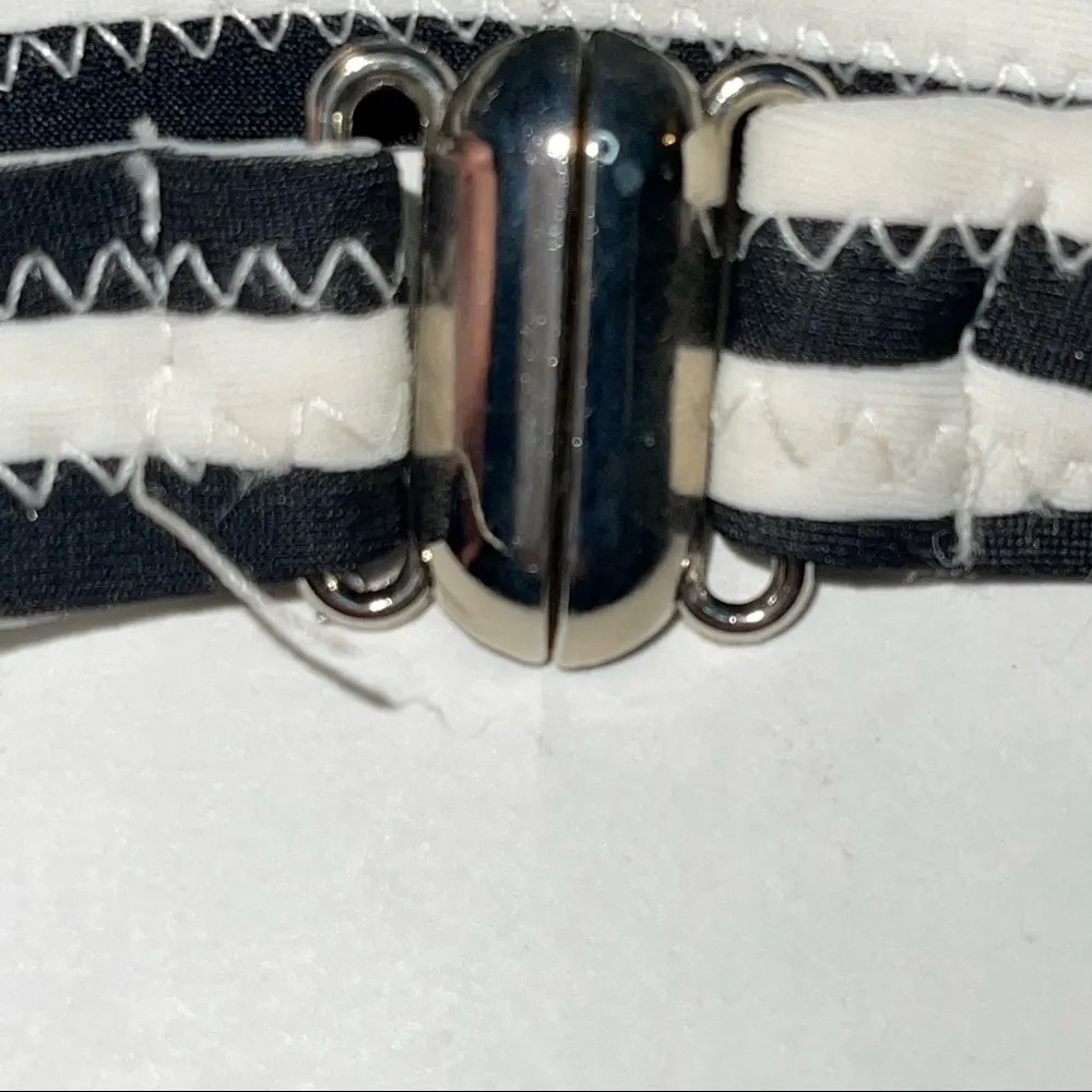 🌴SWIMSUIT Black and White Cutout One Piece With or Without Strap Cute Tie Front - Image 4