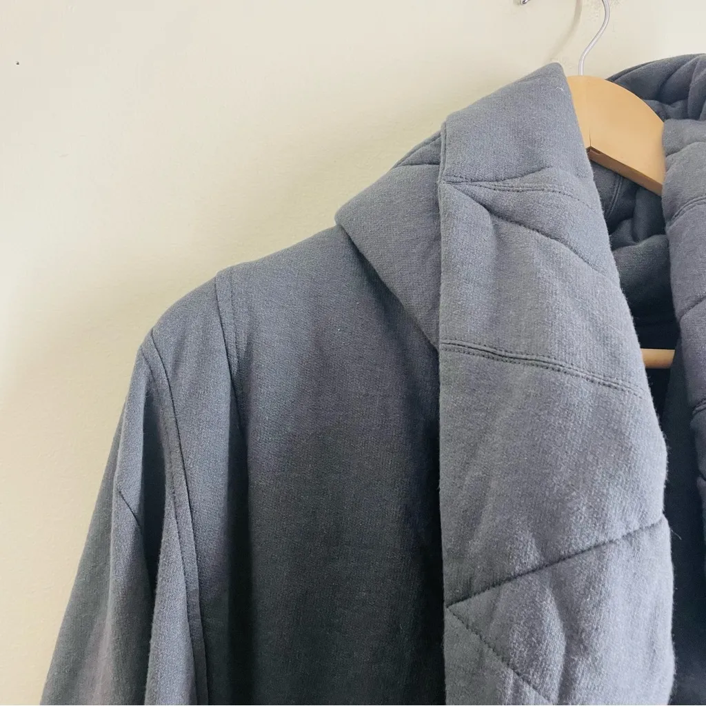 Young Fabulous & Broke Sandrine Coat Drape Hooded Quilted Jacket Grey Size M/L - Image 4