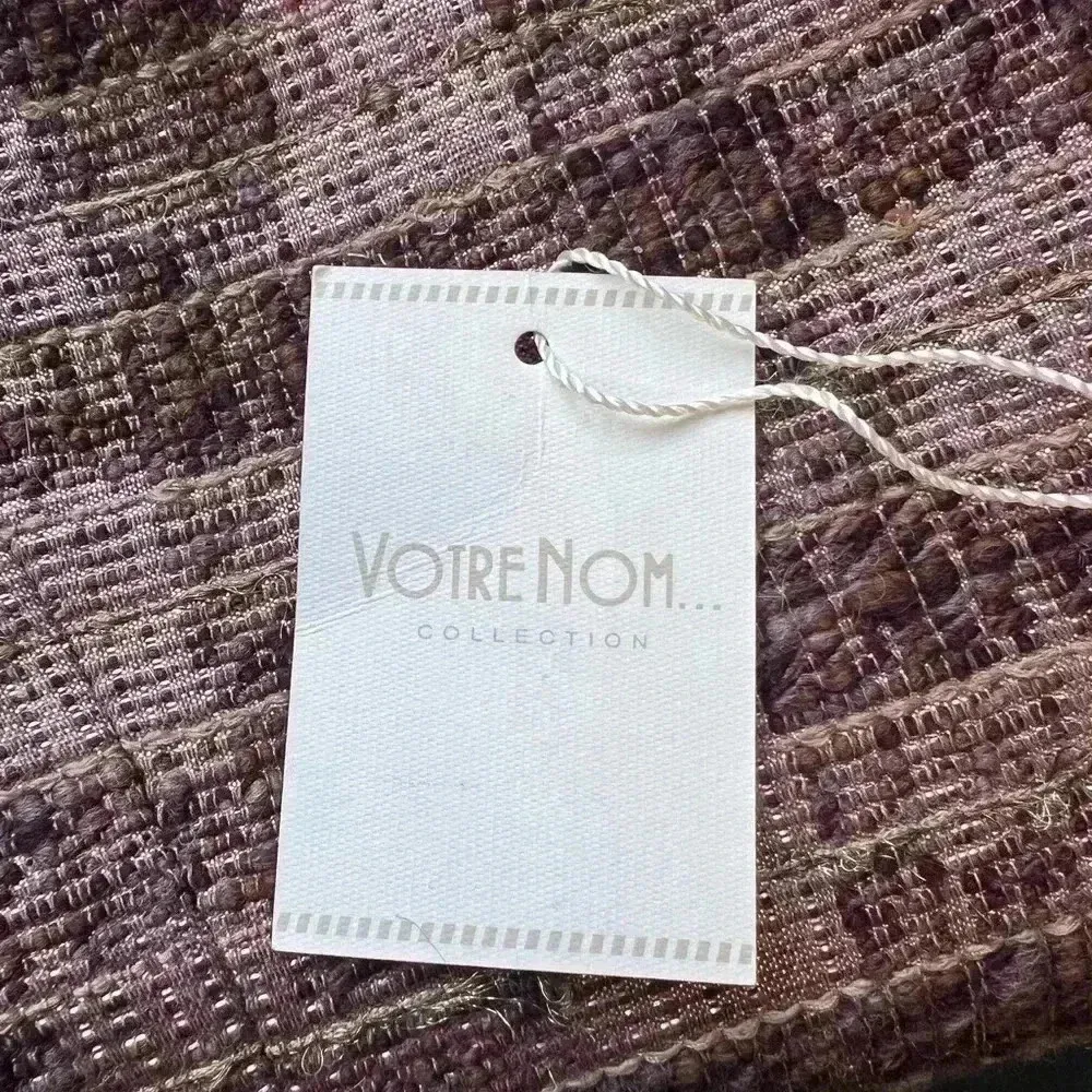 Votre Nom Wool Blend Plaid Tweed Blazer Plum Pink Sparkle Women’s Size 6 - Image 13