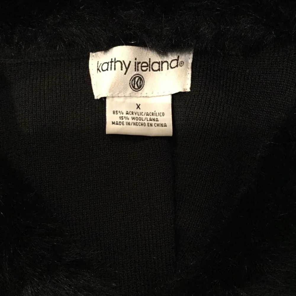 Kathy Ireland Wool Blend Faux Fur Collar Cardigan - Image 7