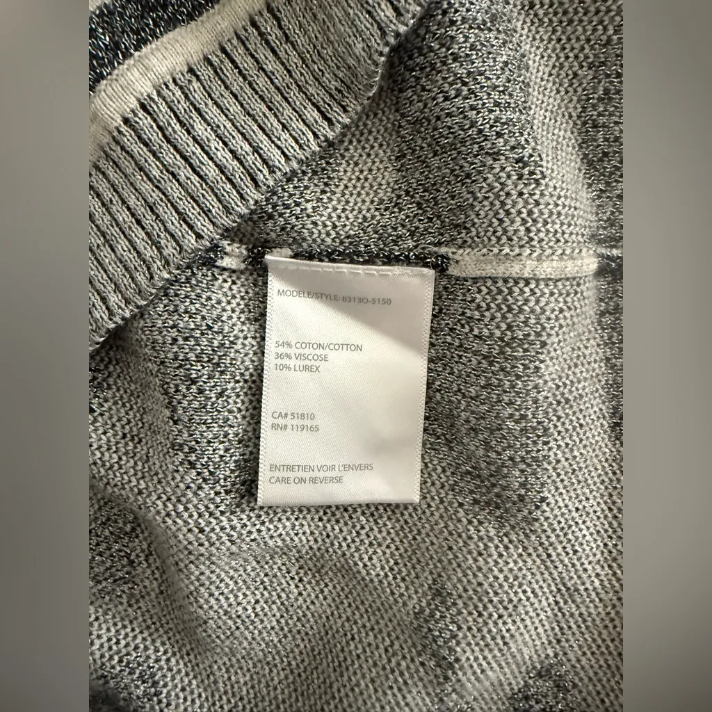 Tribal Sweater Dress Womens M Silver Gray Zebra Print Belted Tunic Top Size M - Image 12