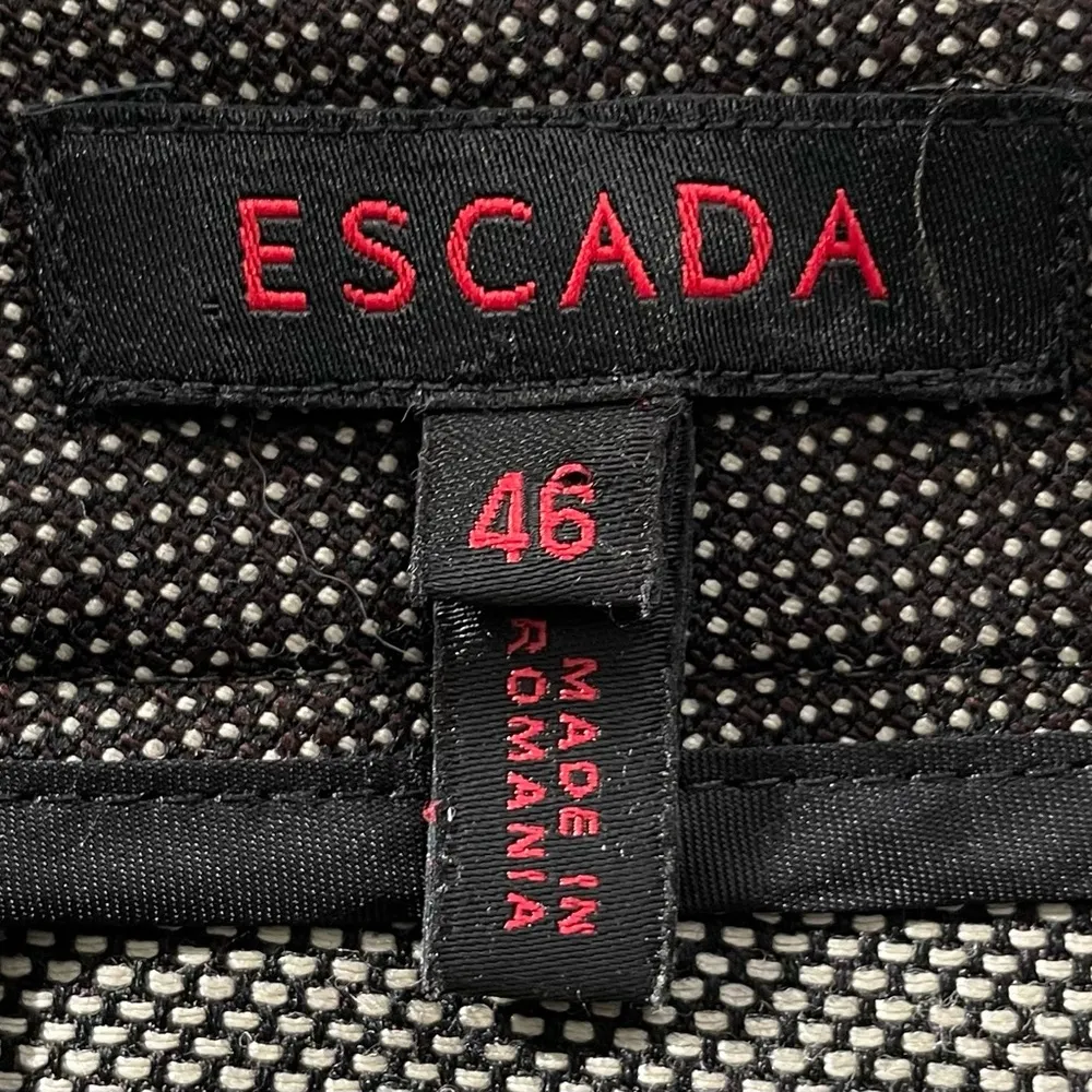 Escada 100% new wool brown tweed dress pants, size 46 or US 16 designer preppy - Image 2