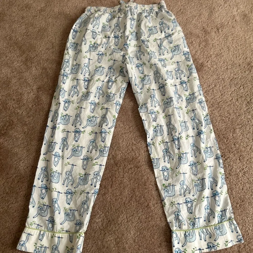 NEW NWOT Roller Rabbit Sleepy Sloth Liza Lounge Set Pants & Top Pajamas Size nXS - Image 13