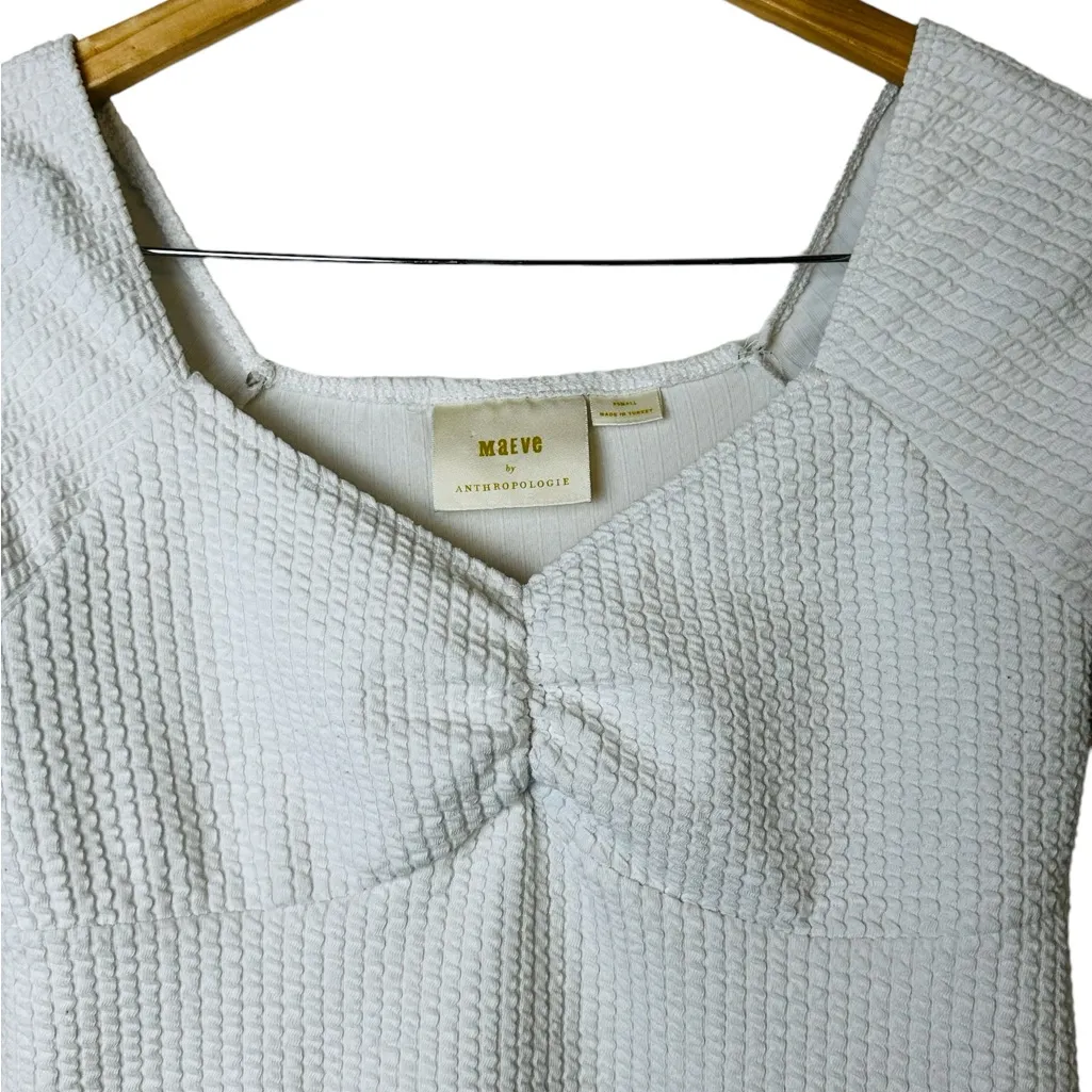 Maeve Anthropologie Sweetheart Neck Top 3/4 Sleeve Size XS - Image 3
