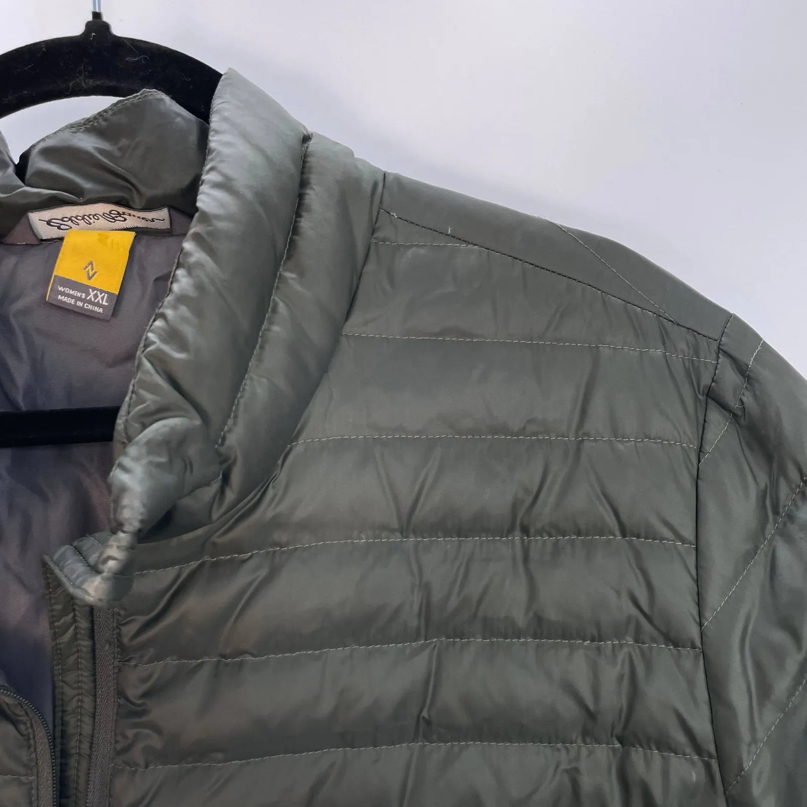 Eddie Bauer Women's Olive Green CirrusLite Down Full Zip Puffer Jacket Size XXL - Image 7