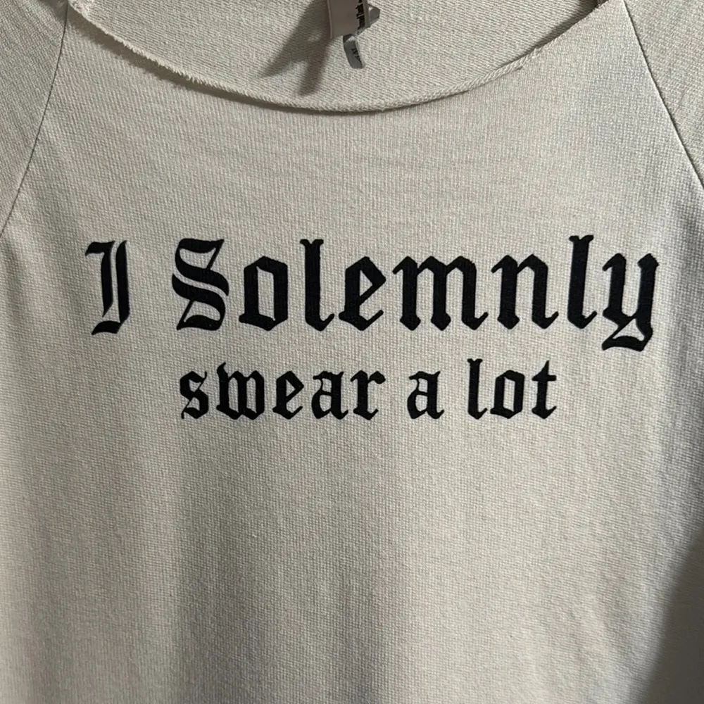 I Solemnly Swear A Lot Slouchy 3/4 sleeves Women's Graphic Top Black Size XL - Image 2