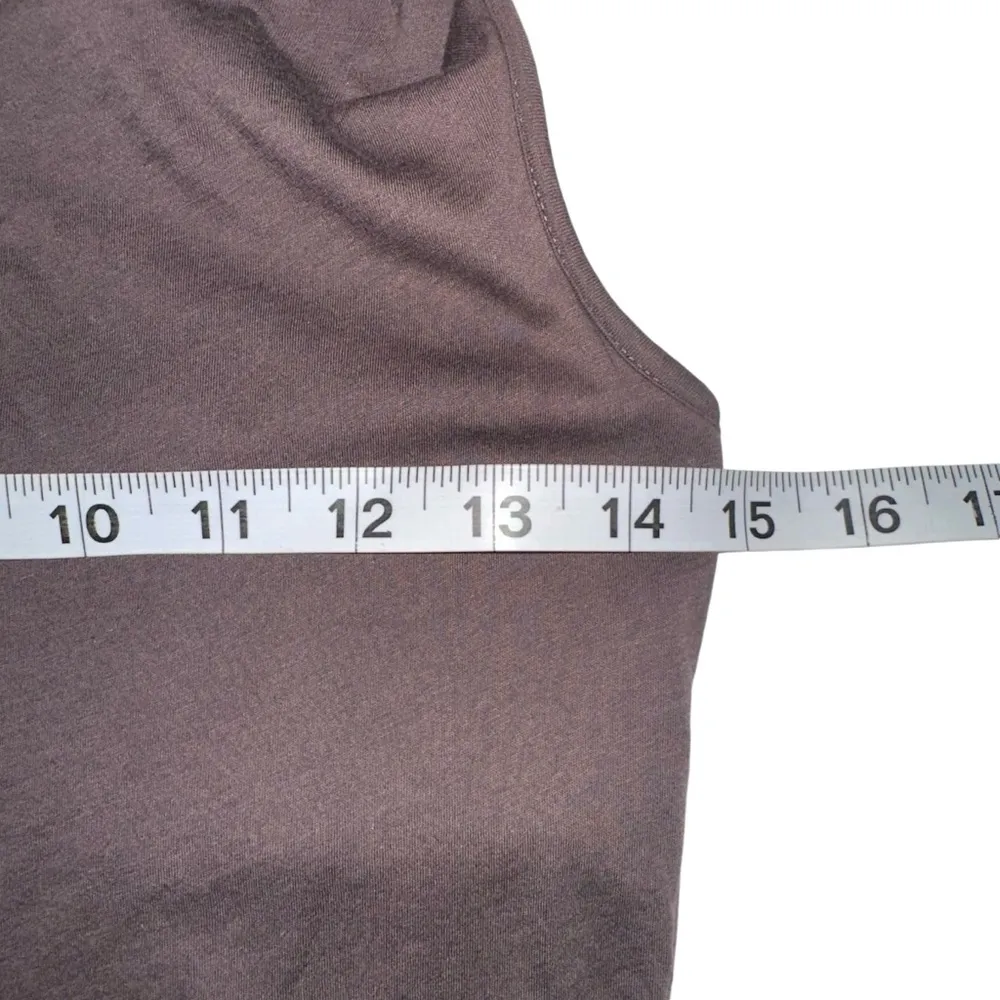 SKIN Brown Pima Cotton Cowl Neck Drape Sleeveless Mini Dress 1 SMALL - Image 5