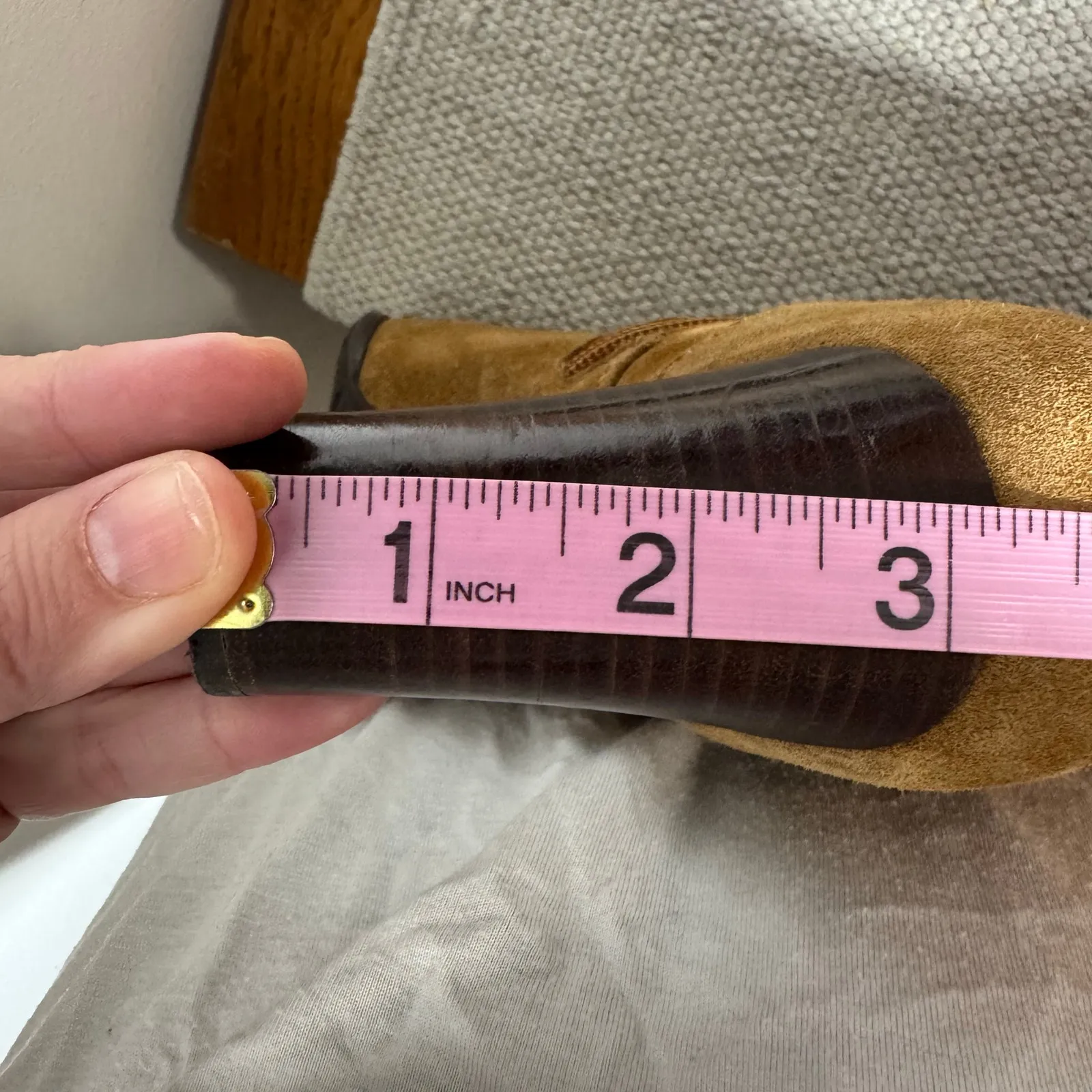 Plaginsa 90s Suede Leather Boot Women 8M Camel Brown Y2K Bratz Capsule Wardrobe Size 8 - Image 6