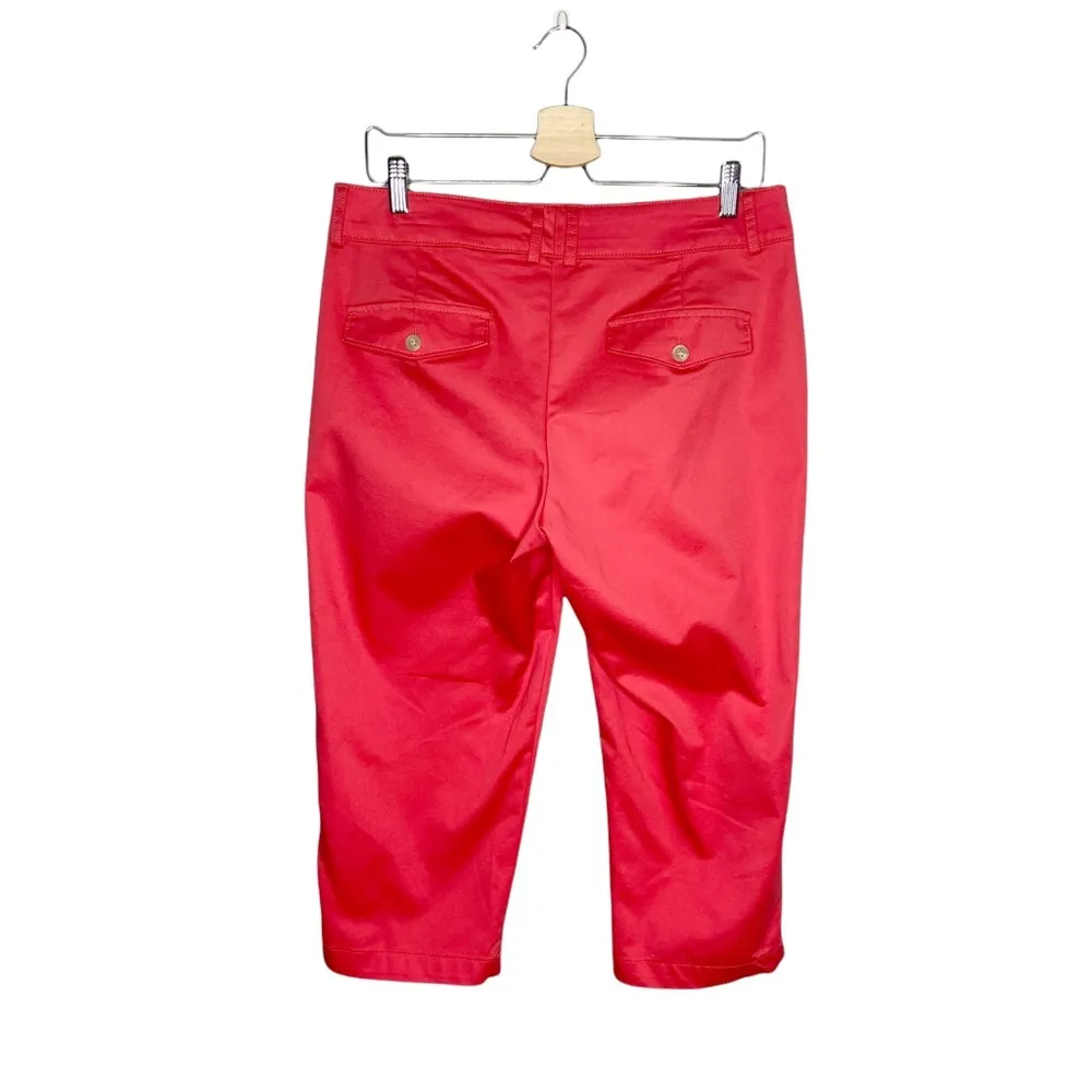Dockers Coral Pink Cotton Blend Pedal Pusher Cropped Capri Pants - Image 6