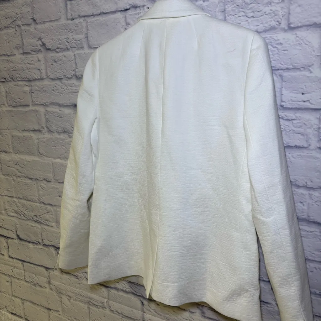 J. Crew 2024 Cotton Linen Blend Textured Blazer Women's Size 4 BY941 NWOT Flaw - Image 6