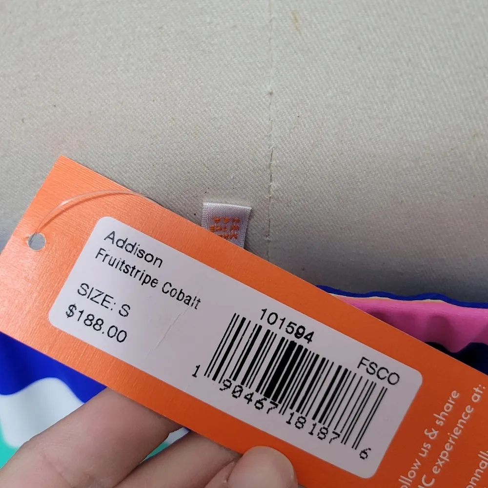 Jude Connally Addison Fruit Stripe Cobalt Shift Dress - Image 7