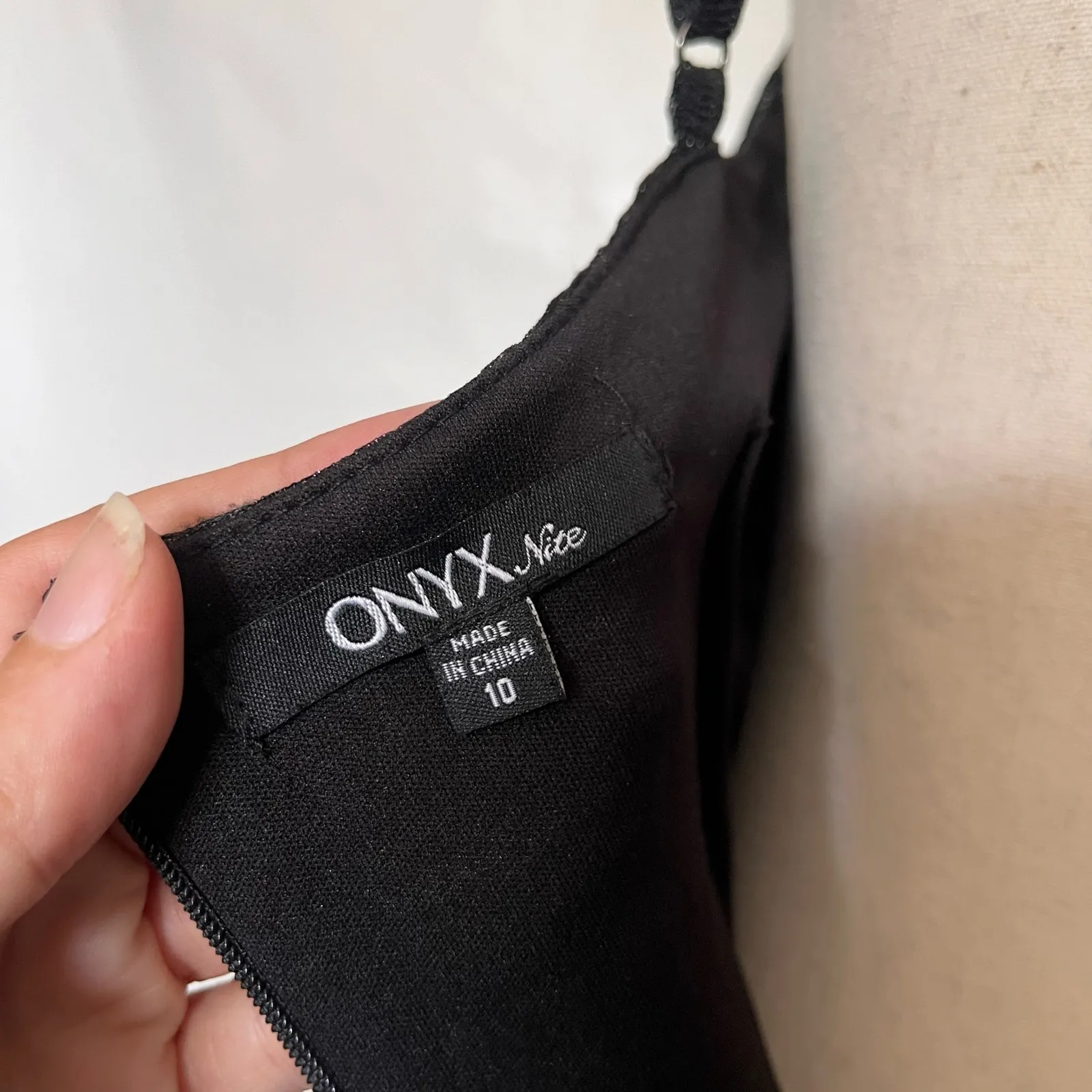 Vintage Y2K Onyx Nite Slip Dress Sz 10 Whimsigoth Vampy Shimmer Sheer Mob Wife Black - Image 10