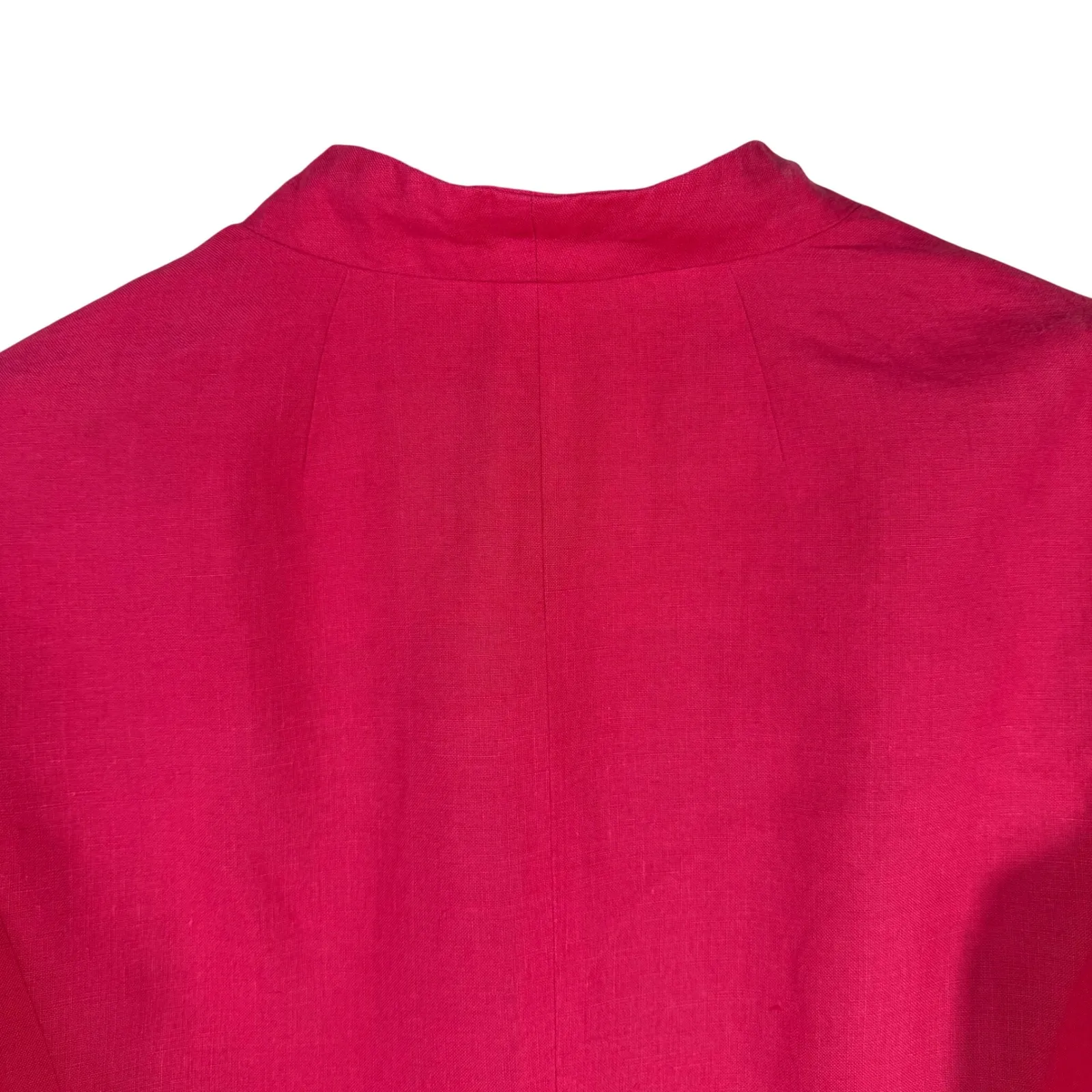 Talbots Linen Colllarless Blazer Lined Women's Size 10 Pink Hook & Eye Closure - Image 14